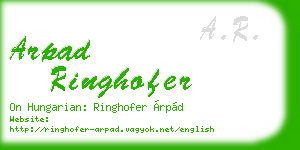 arpad ringhofer business card