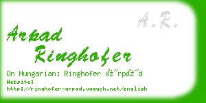 arpad ringhofer business card